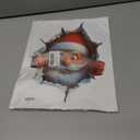 3D Large Santa Claus Sticker, Creative Peel-and-Stick Santa Claus Breaking Through The Wall Design, Christmas Holiday Cartoon Sticker (5 PCS)