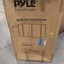 Pyle DJ Booth Foldable Cover Screen - Portable Event Facade Front Board Video Light Projector Display Scrim Panel with Folding Steel Frame Panel Stand, Stretchable Lycra Spandex - PDJFAC10 (White)