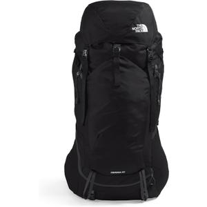 THE NORTH FACE Terra 65 Backpack | Unisex Hiking Pack, Cinch-Top Opening with Zipper Access, Padded Hipbelt, Pole & Ice Axe Attachments, TNF Black/Asphalt Grey-NPF, Small/Medium