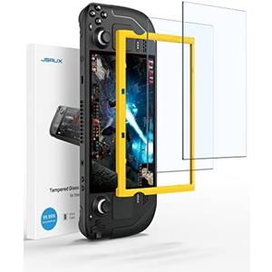 JSAUX 2-Pack Screen Protector for Steam Deck, Ultra HD Glass Protector 9H Hardness Easy to Install with Guiding Frame Scratch Resistant Tempered Glass for Steam Deck OLED, Come with Toolkits