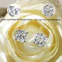 YODEWA 1/2/3ct Moissanite Stud Earrings for Women 925 Sterling Silver Hypoallergenic Butterfly Back 1 Pair DEF Color Lab Created Brilliant Round Moissanite Earrings