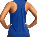 Women's Workout Tops Racerback Athletic Tank Tops Sleeveless Loose Fit Yoga Running Gym Shirts for Women (Royal Blue,XL)