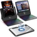 Clear Magnetic Keyboard Case for iPad Pro 13 Inch M5/M4 2025/2024, 7-Color Backlit & Multi-Touch Trackpad, Detachable 360 Rotation & Up-Down Lift Protective Case w/Stand, Black
