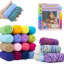 Lewhoo Crochet Kits for Beginner, 1312 Yards Acrylic Yarn Kit for Knitting and Crocheting, 25g24 Yarn Bundles with Accessories