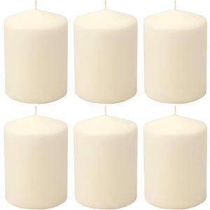 Stonebriar 35 Hour Long Burning Unscented Pillar Candles, 3x4, Ivory
