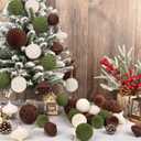 Ouddy Party 30PCS Velvet Christmas Ball Ornaments Set, Flocked Neutral Shatterproof Plastic Assorted Christmas Decorations, Large Hanging Balls Ornaments for Xmas Tree Wreath Home Party Holiday Decor