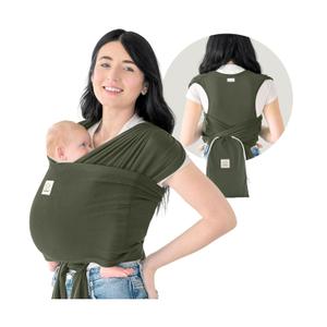 KeaBabies Baby Wrap Carrier Ring Sling - Easy to Wear, Adjustable D-Lite Baby Carrier Newborn to Toddler, Infant Carrying Shirt, Hands Free Bonding, Breathable Fabric Wearing Wrap (Forest)