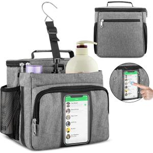 Bukere Portable Shower Caddy Tote Bag for College Dorm Travel, Separate Compartment, Large Capacity, Quick Dry Mesh Base, Hanging Toiletry Bath Bag for Student, Gym, Camp, Women Men