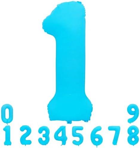 TONIFUL 40 Inch Bright Blue Large Number 1 Balloon for 1st Birthday Party Decorations Big Bright Blue Foil Mylar Digital 1 for Graduation Wedding Bridal Shower Engagement Anniversary Photo Shoot