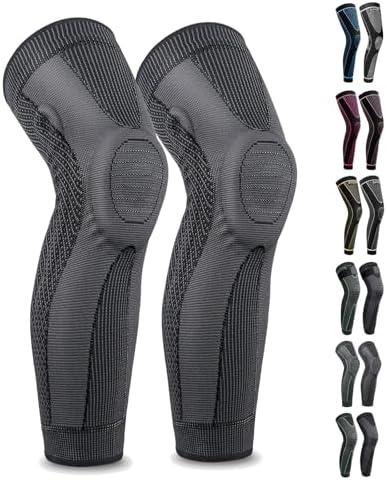 Full Leg Sleeves Long Compression Leg Sleeve Knee Sleeves Protect Leg, for Man Women Basketball, Arthritis Cycling Sport XL