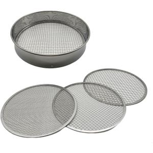 Soil Sifter Set with 3 Sieve Meshes for Rock and Sand - Stainless Steel