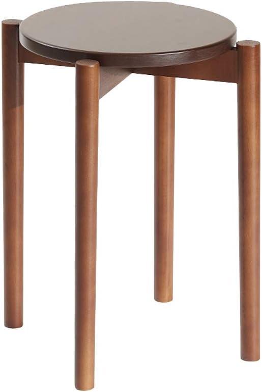 Chair Chair, Solid Wood Small Stool Stackable Design Simple Dining Chair Household Living Room/Dining Room Guest Plus Seat 7 Colors (Color : Brown)