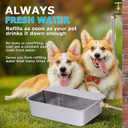 3 Gallon Automatic Dog Water Dispenser for Large Dogs Stainless Steel Bowl, Large Self Filling Auto Water Bowl Outdoor for Cats Livestock Chicken