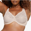 Bali Womens Lilyette Minimizer Underwire Bra with Lace Trim, Microfiber Full Coverage Bra (Size D cups, Paris Nude)