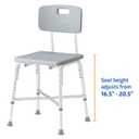 Medline Heavy Duty Shower Chair with Back, Bariatric Bath Chair, Supports up to 650 lbs