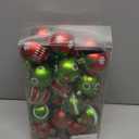 Christmas Ornaments - 30 Pcs 2.4 Inch Shatterproof Plastic Balls Sets, Red & Green Small Tree Hanging Ornaments for Holiday Wreath Party Christmas Tree Decor (C)