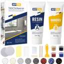 Tub, Tile and Shower Repair Kit (Color Match), Hupeyna Porcelain Repair Kit, Bathtub Repair Kit for Chips Dents Cracks Holes Scratchs, etc. Fiberglass Repair Set - Offer More Color Options