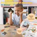 BIWASE Dinosaur Toys for Kids 3-5 5-7, 50 pcs Realistic Dinosaurs with Book & Dinosaurs Learning Cards - Educational Small Dinosaur Figures for Party Favors Gifts, Boys and Girl 8-12 Year Old