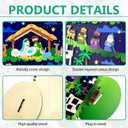 Cinrobiye 3 Pcs Christmas Nativity Scene Table Decorations Jesus Christian Table Topper Wooden Christmas Tree Tabletop Centerpieces for Home Office Mantel Fireplace Xmas Holiday Table Decor (Tree1)