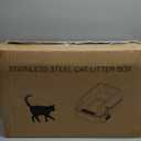 Zarler Stainless Steel Litter Box with Lid, Extra Large Cat Litter Boxes, XL Large Metal Litter Box for Big Cats with High Sided, Grey (Non-Sticky, Easy to Clean, Anti-Urine Leakage) (23"L x 14.6"W x 10.3"H)