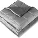 Bare Home Weighted Blanket Twin or Full Size 7lb (40" x 60") for Adults - Minky Fleece - Premium Heavy Blanket Nontoxic Glass Beads (Light Grey, 40"x60")