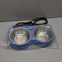 Heated Cat Bowl for Outdoor Cats in Winter, Heated Water Food Bowl with 2 Stainless Steel Bowls 23 OZ Each, Waterproof Heated Pet Bowl for Outside Cat Dog Bird, No More Frozen Food or Water
 Blue