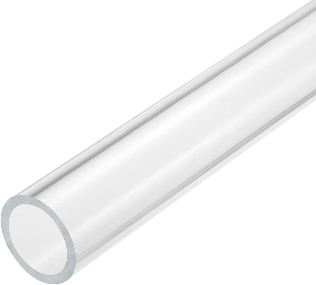 MECCANIXITY Acrylic Pipe Clear Rigid Round Tube 34mm(1.3") ID 40mm(1 9/16") OD 14" for Lamps and Lanterns, Water Cooling System