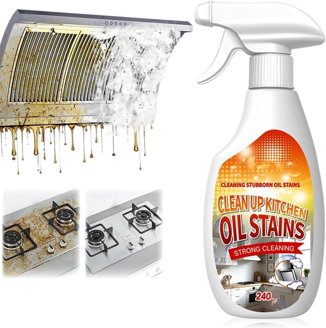 New Upgrade Kitchen Cleaner, Clean Up Kitchen Oil Stains Spray, Multi-purpose Oils Stain Cleaner, Clean Up Kitchens Oil Stains(240ml/8.45oz)