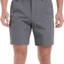 HARD LAND Hiking Shorts Men Cargo Quick Dry Lightweight Stretch Tactical Shorts for Fishing Travel Casual with Multi Pockets (Black)