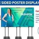 2-Pack Poster Stand - Heavy Duty, Double-Sided, Adjustable Height Up to 80 inches, Outdoor Banner Stand - Black