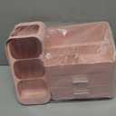 Makeup Organizer with Drawers,Large Capacity Countertop Organizer for Vanity,Bathroom and Bedroom Desk Cosmetics Organizer,Easy To Storage Skincare,Brushes,Lotions,Lipstick (All Pink)