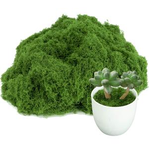 Fake Green Moss for Potted Plants,Artificial Moss for Crafts Indoor,DIY Table Decorating Fairy Garden Accessories Wedding Party Floral Decor Outdoor (Dark Green 3.5oz)