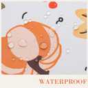 2 x Thanksgiving Waterproof Tablecloth  Fall Harvest Pumpkins, Maple Leaves & Berries Print  Autumn Rectangle Table Cover for Dining or Party, White, 60" Round