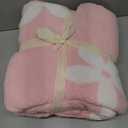 ITFRO Microfiber Floral Throw Blanket Soft Cozy Plant Sunflower Daisy Pink Fleece Knitted Blanket Lightweight Fluffy Camping Blanket for Couch Bed Sofa 50x60 Inches (Pink)