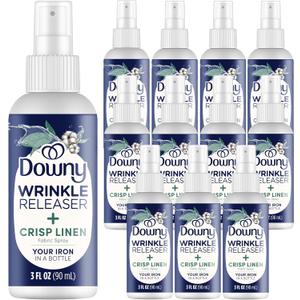Downy Wrinkle Release Spray Travel Size, All In One Formula, Removes Wrinkles, Static and Odor Eliminator, Light Fresh Scent, 3 Fl Oz, Pack of 12