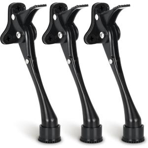 3 Pack Door Stops Black 6 Inch Kickdown Door Stoppers for Bottom of Door with Rubber Tip, Once Touch Heavy Duty Doorstop Holder Keep Door Open for Indoor Outdoor