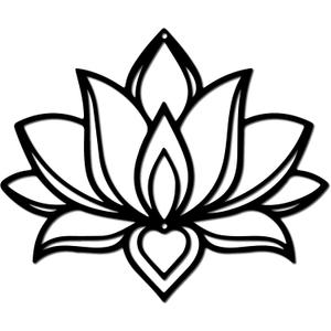 CREATCABIN Lotus Flower Metal Wall Art Iron Flower Wall Decor Hanging Black Hollow Out Lotus Silhouette Ornament Iron Sign for Yoga Studio Indoor Outdoor Home Office Decoration Gift Black 11.8x9.8Inch