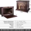 Cremation Memorial Urns for Human Ashes Adult Male Female, Wooden Urns Box and Casket for Ashes Men Women Child, Large Burial Funeral Urns for Ashes, Holds Up to 270 LBS