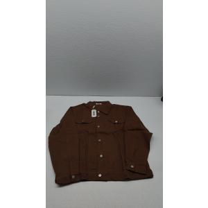 COOFANDY Men's Cotton Denim Jacket Lightweight Trucker Jackets Casual Washed Jean Jacket (L, Brown)
