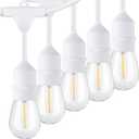 Svater Outdoor String Lights 150FT, E26 Socket, 48pcs S14 Shatterpoof Bulbs, 1 Watt Dimmable 2700K Warm White, IP65 Waterproof Commercial Grade Patio Lights3 Pack X 50FT