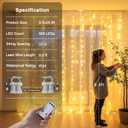 JMEXSUSS 900 LED Outdoor Curtain Lights, 9.5x29.5ft Christmas Lights Plug in with Remote, Twinkle Hanging String Light for Bedroom Wall Wedding Backdrop Window Gazebo Decor, Warm White