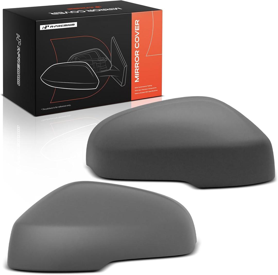 A-Premium 2 PCS Driver and Passenger Side Rearview Mirror Covers Caps - Compatible with Volvo S60 2011-2018, S80 2012-2016, V60/V60 Cross Country 2015-2018 - Primed Gray, with Turn Signal Hole