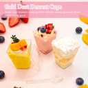 180 Pack Gold Glitter Dessert Cups with Lids and Spoons 5Oz Plastic Square Yogurt Parfait Appetier Cups for Party Disposable Small Dessert Shooter for Ice CreamFruit and Pudding