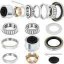 2 Sets Trailer Bearing Kit 3500 lb Boat Trailer Axle Bearing Kits L68149 L44649 Bearing Kits, with 171255TB Grease Seal, Spindle Nut, Dust Cap for 3500lb 1-1/16'' to 1-3/8'' #84 Spindles