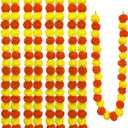 Artificial Marigold Garland, Golden Yellow/ Orange