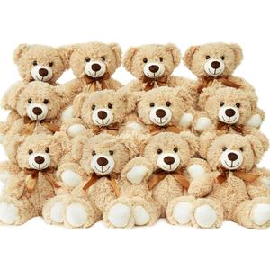 12 Pack Teddy Bears Bulk 13.5 inch Small Teddy Bear Stuffed Bears for Baby Shower Centerpiece Decorations for Christmas Valentine's Mother's Day for Kids or Adults (12 Light Brown)