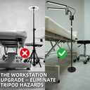Lash Light Adjustable Height Dual Arms 30W LED Esthetician Flat Base Lamp