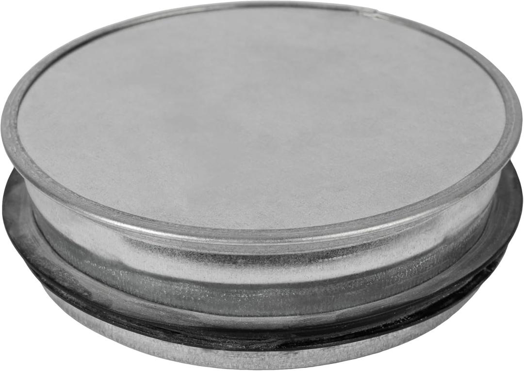 Repa Market 4 Inch Galvanized Steel End Cap with Rubber Gasket  Round Male Fit Duct Plug  HVAC Exhaust & Intake Vent Pipe Cover  Heavy Duty Metal Ducting Cap  Indoor & Outdoor Ventilation Systems