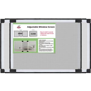 FLYZZZ Adjustable Sliding Window Screen, 2 Ways Aluminum Frame Expandable Window Screen (15.74 ''h x21-40''w)or Convert to Vertical (21.65"h x 15-28"w), B
