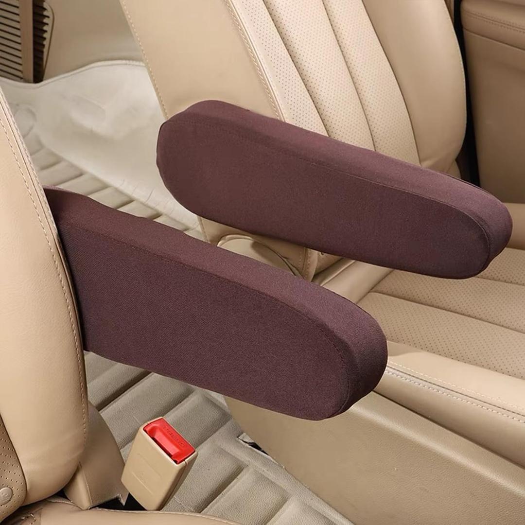 10 x 2 Pcs Armrest Covers for Cars, Cloth Fabric Armrest Protectors Replacement Car Front Seat Arm Rest Covers, Universal Car Interior Accessories (Brown)